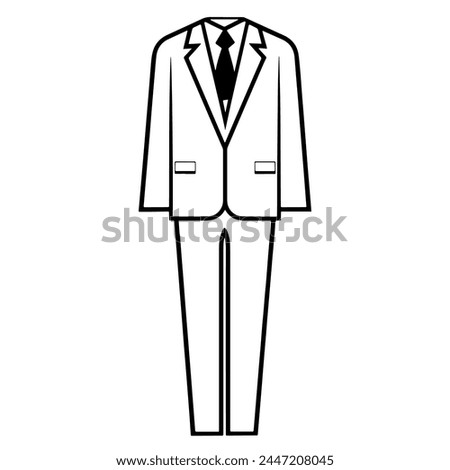 Simplified illustration of a business suit in vector format, versatile for various projects.