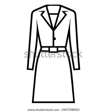 Simplified illustration of a business suit in vector format, versatile for various projects.