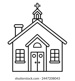 Simplified illustration of a church in vector format, versatile for various projects.