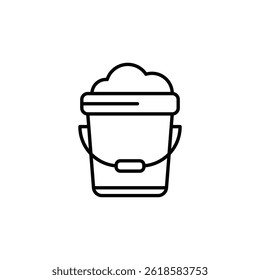 A Simplified Illustration of Cleaning Bucket Isolated on White Backdrop