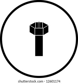 simplified illustration of a coaxial cable to be used as a sign or symbol
