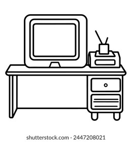 Simplified illustration of a computer in vector format, versatile for various projects.