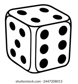 Simplified illustration of dice in vector format, versatile for various projects.