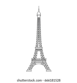 Simplified Illustration of Eiffel Tower symbol of Paris and France.