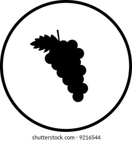 ilustración simplificada de uvas, que se utilizarán como signo, símbolo o icono