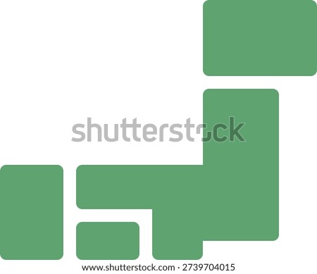A simplified illustration of a map of Japan (green)