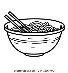 Simplified illustration of noodle food in vector format, versatile for various projects.