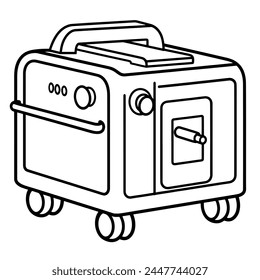 Simplified illustration of a portable power generator for versatile usage in digital and print designs.