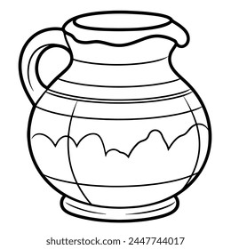 Simplified illustration of a potter's jug for versatile usage in digital and print projects.
