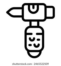 Ilustración simplificada de un icono de taladro eléctrico en blanco y negro, perfecto para contenido relacionado con herramientas