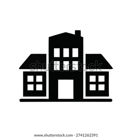 Simplified illustration of a residential building with multiple structures