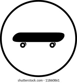 simplified illustration of a skateboard to be used as a sign or symbol