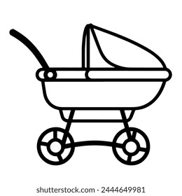 Ilustración simplificada de un cochecito para bebés.