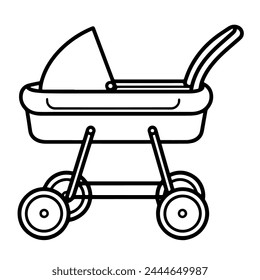 Ilustración simplificada de un cochecito para bebés.