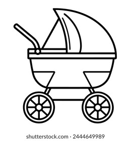 Ilustración simplificada de un cochecito para bebés.