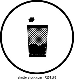simplified illustration of a trash can to be used as a sign, icon or symbol