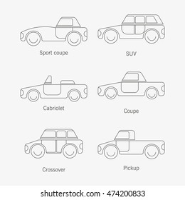 A simplified illustration of a vehicle. Material for presentations and infographics. Simple design, children's illustration. Different modes of transport versions.