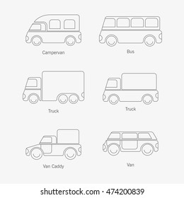 A simplified illustration of a vehicle. Material for presentations and infographics. Simple design, children's illustration. Different modes of transport versions.