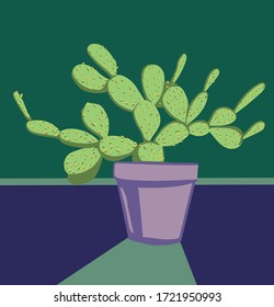 Simplified image of a cactus in a pot