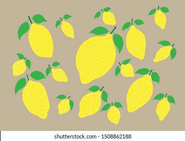 a simplified image of fruit.
Illustration of Patterns Using Lemon.