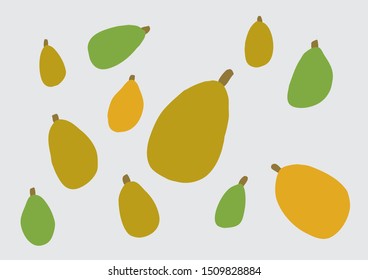 a simplified image of fruit.
Illustration of Patterns Using Papaya
