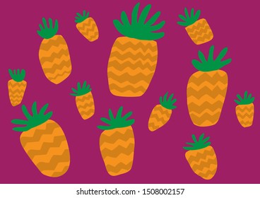 a simplified image of fruit.Illustration Patterned Pineapple
