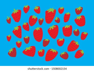 a simplified image of fruit.strawberry patterned illustration