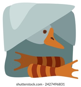Simplified image of a goose. Stylization of the bird. Yoga and balance. Vector illustration