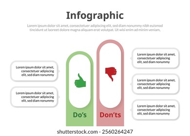 Simplified Infographic Design, Dos and Don’ts, Pros and Cons, Versus Comparison for Clear Visual Communication