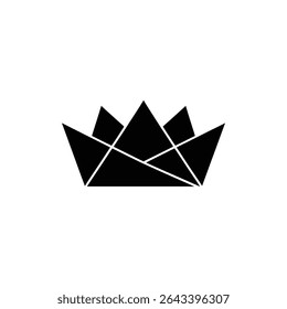 A simplified, isolated black paper boat icon showcasing abstract, geometric design. Linear details create a minimalist, modern look. Ideal as a logo element or creative graphic.