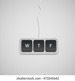 Simplified keyboard with one word only, vector