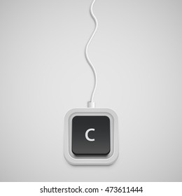 Simplified keyboard with one word only, vector