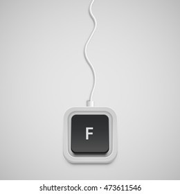 Simplified keyboard with one word only, vector