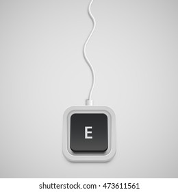 Simplified keyboard with one word only, vector