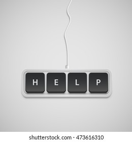 Simplified keyboard with one word only, vector