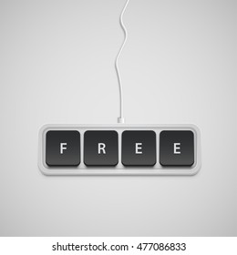 Simplified keyboard with one word only, vector illustration