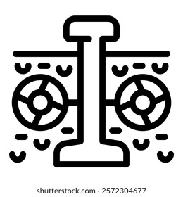 Simplified line art of a manual water pump, ideal for diagrams and signage