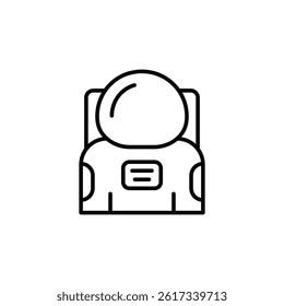 Simplified line art portrayal of an astronaut, ready for cosmic adventures