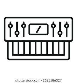 Simplified line art of a synthesizer for musicthemed graphics and icons