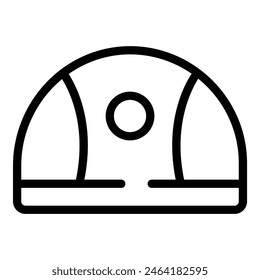 Simplified line drawing of a dome tent, perfect for camping and outdoor activity themes