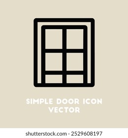 A simplified line drawing of a door with 4 panes.