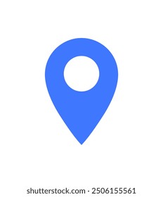 Simplified location pin icon, ideal for representing navigation, map markers, or geographical points. Perfect for use in digital maps, apps, or any tech design related to locations.