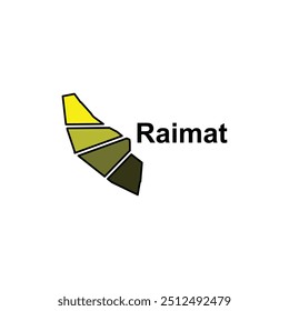 Mapa simplificado Cidade de Raimat, design geométrico com esboço de estilo de cor