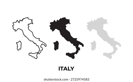 Mapa simplificado de Italia mostrando sus regiones únicas