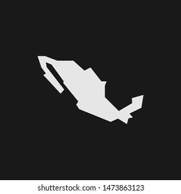 Simplified map of Mexico, geometric mexican shape borders