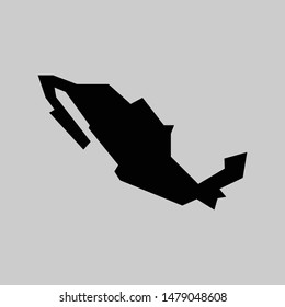 Simplified map of Mexico, geometric mexican shape borders