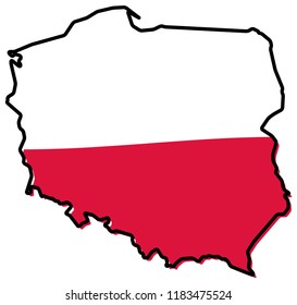 Simplified Map Poland Outline Slightly Bent Stock Vector (Royalty Free ...