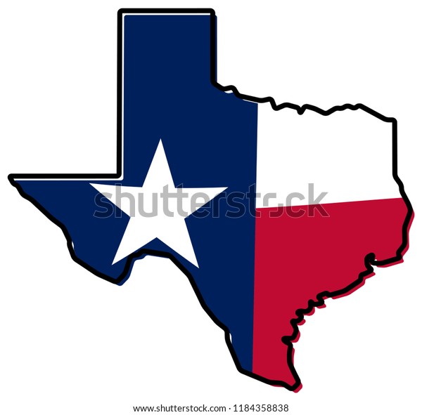 Simplified Map Texas Outline Slightly Bent Stock Vector (Royalty Free ...