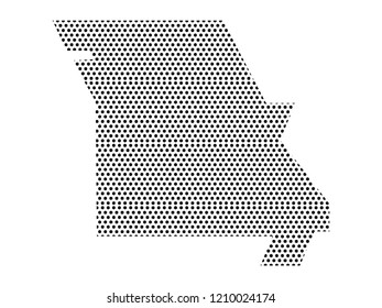 Simplified Map of USA State of Missouri
