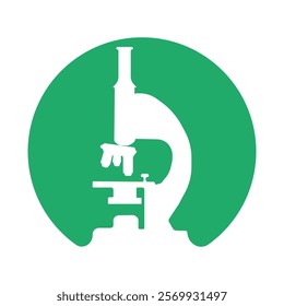 Simplified microscope logo, featuring clean lines and flat design, ideal for study materials and online promotions. educational content and digital advertisements.